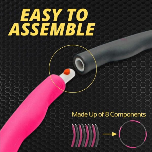 GadgetZone Durable 8 Pieces Foam Padded 1.2KG Weighted Hula Hoop Fitness Exercise Equipment - Portable, Compact and Light Weight Personal Gym Workout Hula Hoops for Adults Exercise - (100cm Width) - Image 7