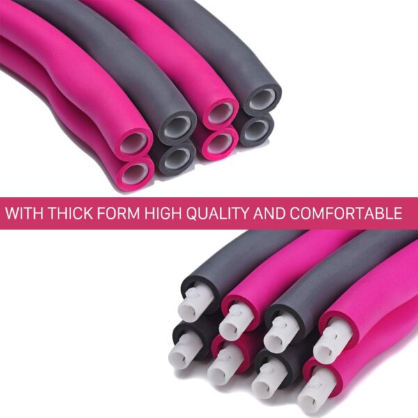 GadgetZone Durable 8 Pieces Foam Padded 1.2KG Weighted Hula Hoop Fitness Exercise Equipment - Portable, Compact and Light Weight Personal Gym Workout Hula Hoops for Adults Exercise - (100cm Width) - Image 4
