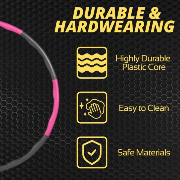 GadgetZone Durable 8 Pieces Foam Padded 1.2KG Weighted Hula Hoop Fitness Exercise Equipment - Portable, Compact and Light Weight Personal Gym Workout Hula Hoops for Adults Exercise - (100cm Width) - Image 9